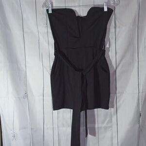 Strapless bodycon romper with pockets